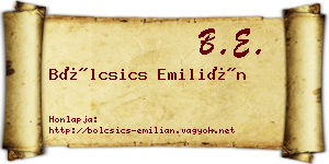 Bölcsics Emilián névjegykártya